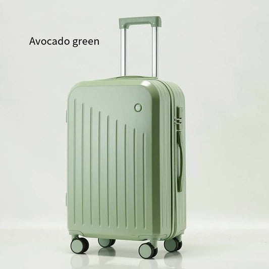NNEDSZ Smart Carry-On Luggage with Cup Holder & USB Charging Port - Avocado green Color Spinner Suitcase for Travel Convenience  24 inch-0