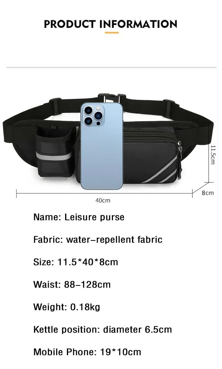 NNEDSZ Water-Resistant Running Waist Pack with Bottle Holder - Adjustable Fitness Belt for Men-2