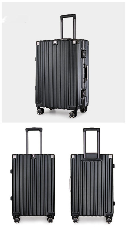NNEDSZ Aluminum Alloy Hard-Shell Suitcase with TSA Lock -20" Spinner Luggage in Black-1