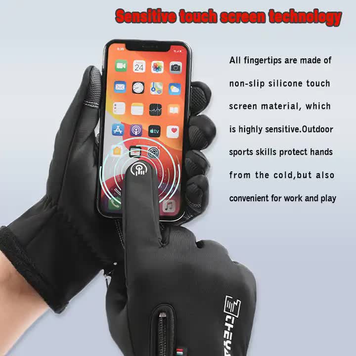 NNEDSZ Touchscreen Winter Gloves|Waterproof, Windproof Thermal Gloves for Men Q9063  L size Black-2