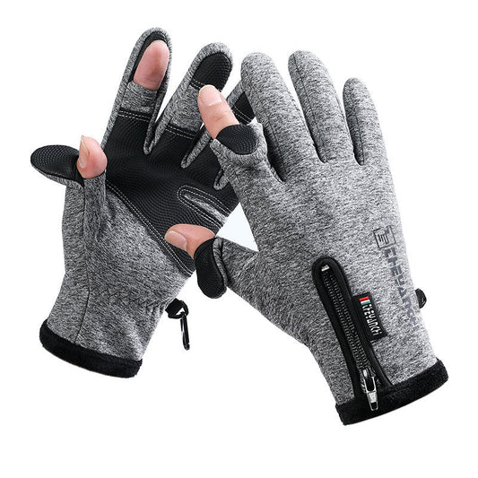 NNEDSZ Convertible Fingerless Winter Gloves | Waterproof, Windproof Thermal Gloves with Touchscreen Compatibility Q808  XL size Grey-0