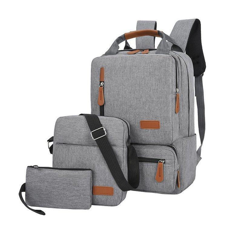 NNEDSZ 3-Piece Travel Backpack Set - Stylish Multi-Functional Backpack, Shoulder Bag & Pouch for Men & Women-0