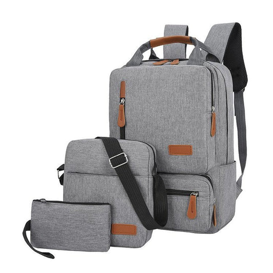 NNEDSZ 3-Piece Travel Backpack Set - Stylish Multi-Functional Backpack, Shoulder Bag & Pouch for Men & Women-0