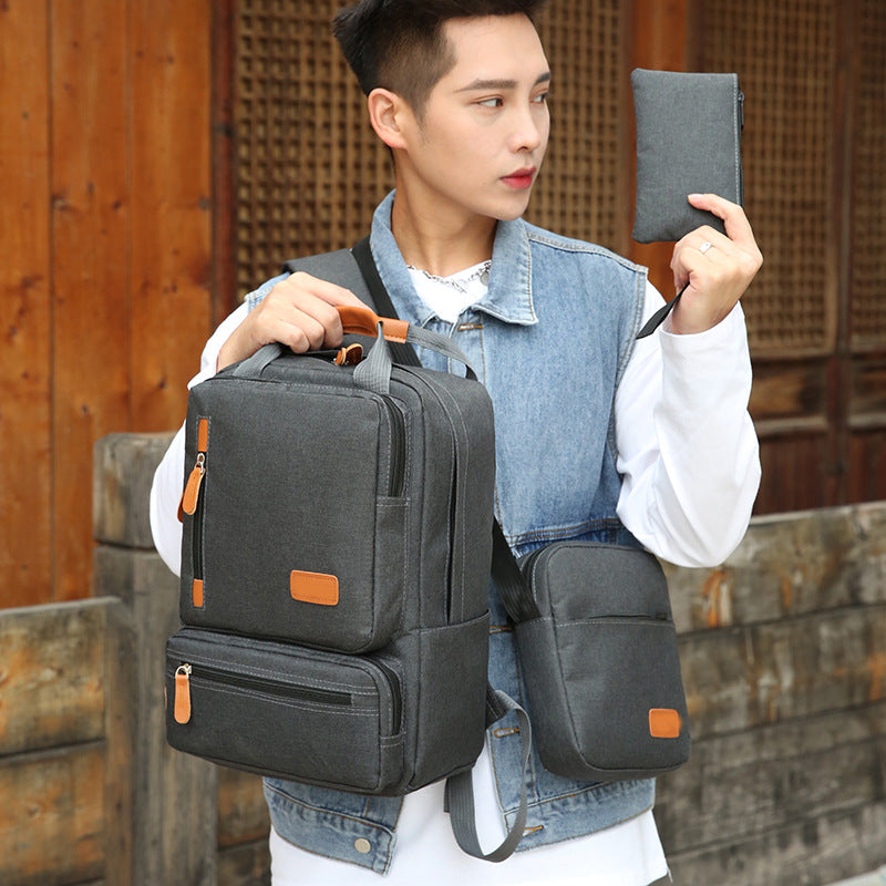 NNEDSZ 3-Piece Travel Backpack Set - Stylish Multi-Functional Backpack, Shoulder Bag & Pouch for Men & Women-2
