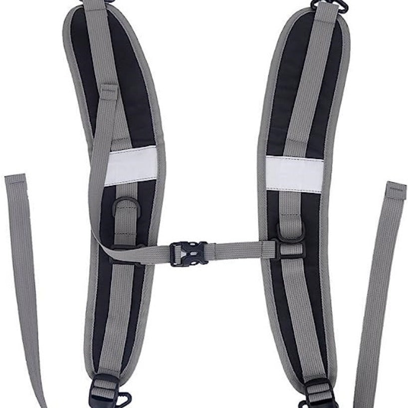 NNEDSZ Green Adjustable Reflective Double Harness with Clips - Versatile Shoulder Strap for Backpacks and Outdoor Gear-1