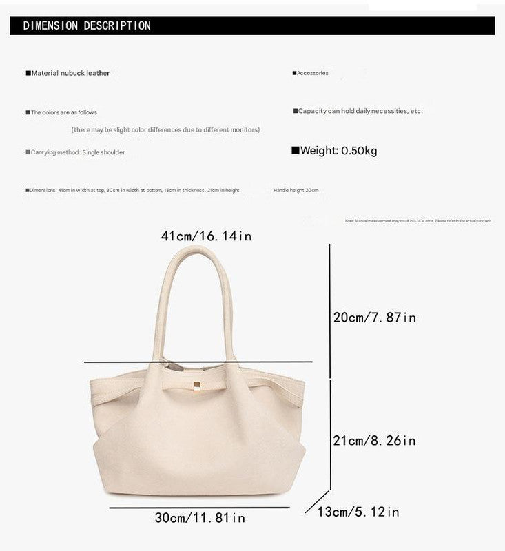 NNEDSZ Beige Elegant Suede Tote Bag - Soft and Stylish Handbag for Everyday Use-1