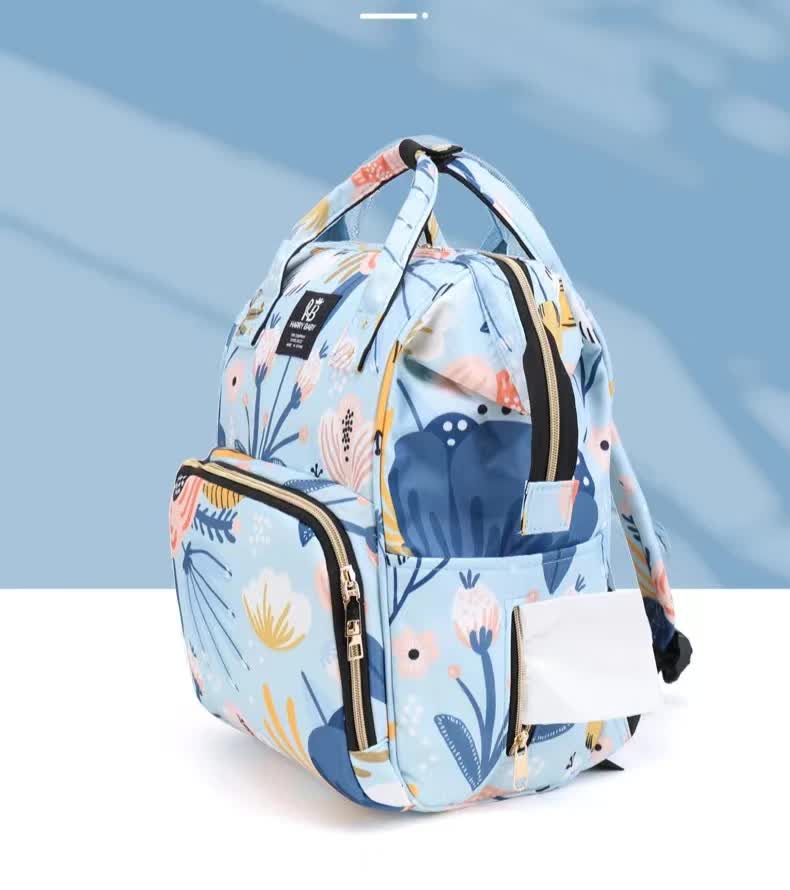 NNEDSZ Large Capacity Multi-Functional Baby Diaper Backpack - Stylish and Travel-Friendly Mummy Bag  Crown Blue-3