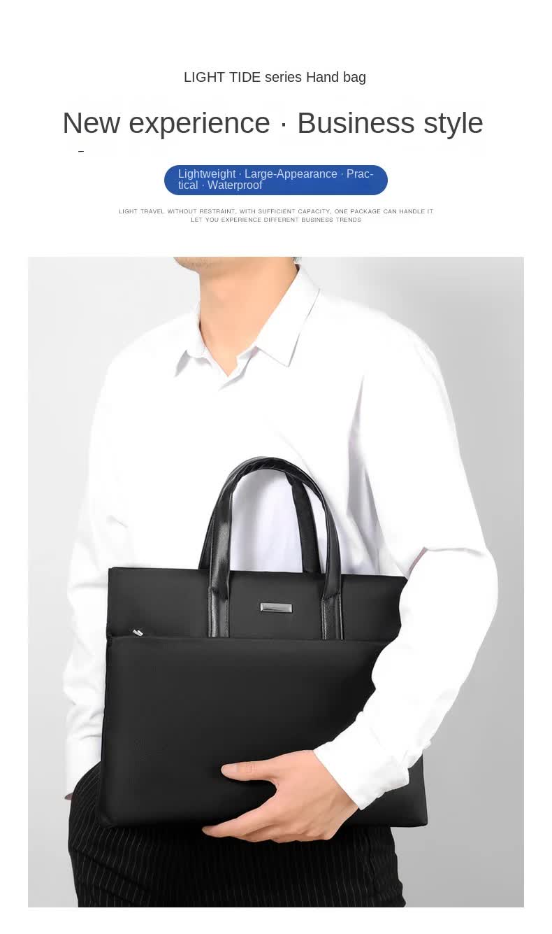 NNEDSZ Blue Lightweight Business Tote Bag - Durable and Stylish for Work and Travel-1