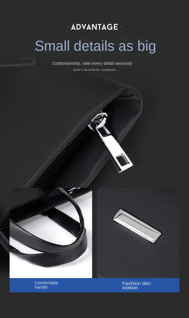 NNEDSZ Blue Lightweight Business Tote Bag - Durable and Stylish for Work and Travel-2