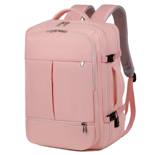 NNEDSZ Large Capacity Travel Backpack with USB Charging Port - Pink-0