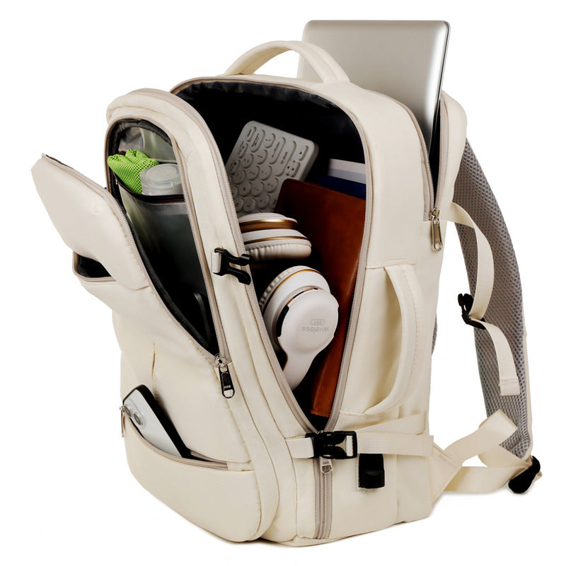 NNEDSZ Gray Capacity Travel Backpack with USB Charging Port - Gray-2