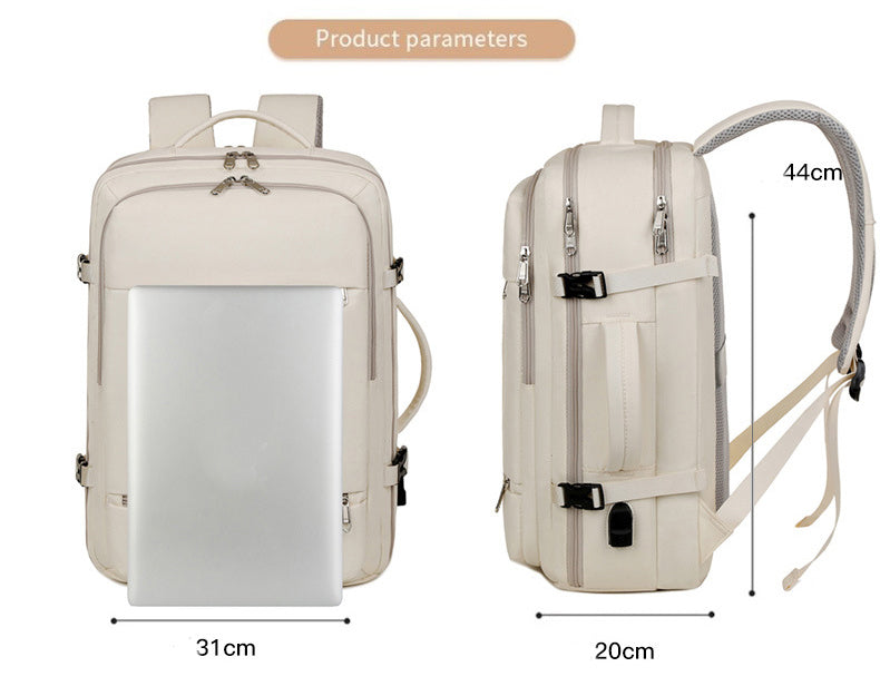 NNEDSZ Gray Capacity Travel Backpack with USB Charging Port - Gray-3