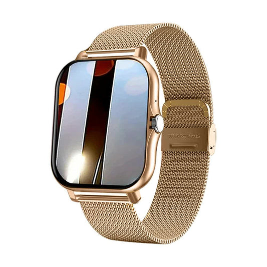 NNEDSZ Gold Smart Fitness Watch with Large Display - 24 Sport Modes, Heart Rate Monitor & More-0
