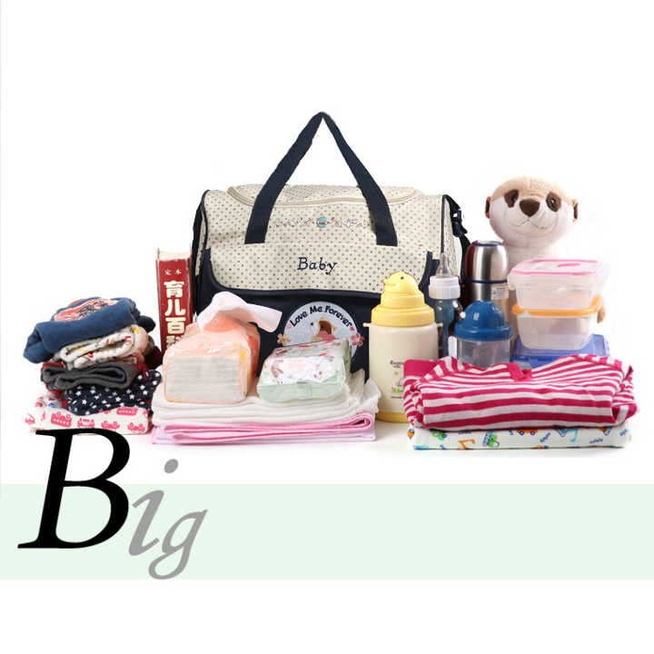 NNEDSZ Pink 5-Piece Mommy Bag Set - Large Capacity Diaper Bags for Baby Travel, Tote and Shoulder Bags with Insulated Bottle Holder and Snack Bag-3