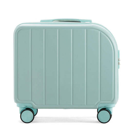 NNEDSZ Light Blue Compact 18-Inch Carry-On Suitcase | Lightweight ABS Hardside Spinner Luggage-0