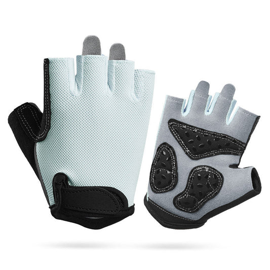 NNEDSZ XL Grey Children's Summer Cycling Gloves - Breathable Half-Finger Non-Slip Fitness Training Gloves for Weightlifting-0