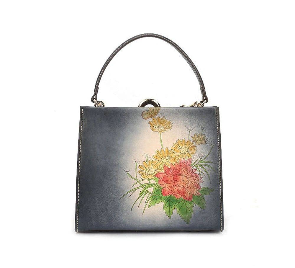 Vintage Leather Casual Box Shoulder Bag Small Square Bag-1