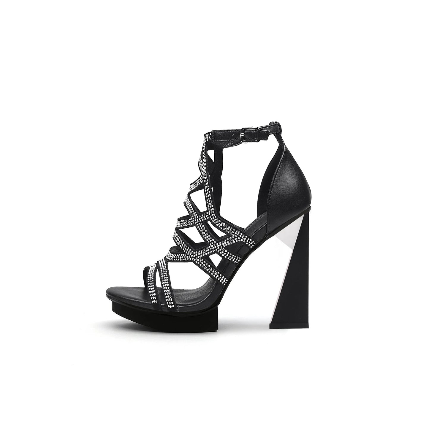 Beaded Strappy Skyline High Heels-5