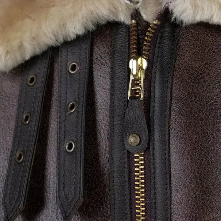 Classic B-3 Sheepskin Bomber Jacket-3