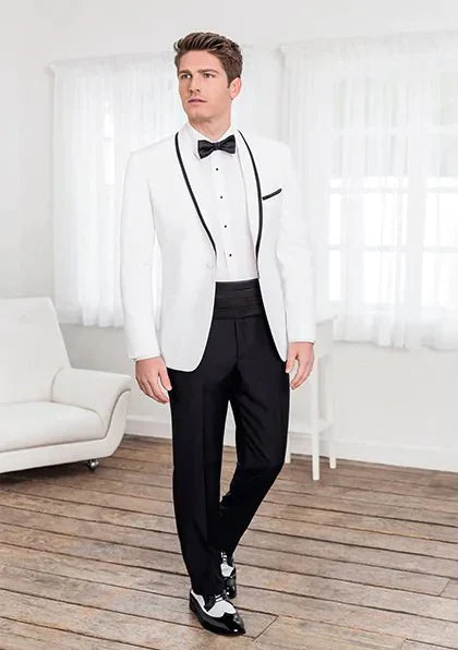 "Xavier" White Tuxedo Jacket-1
