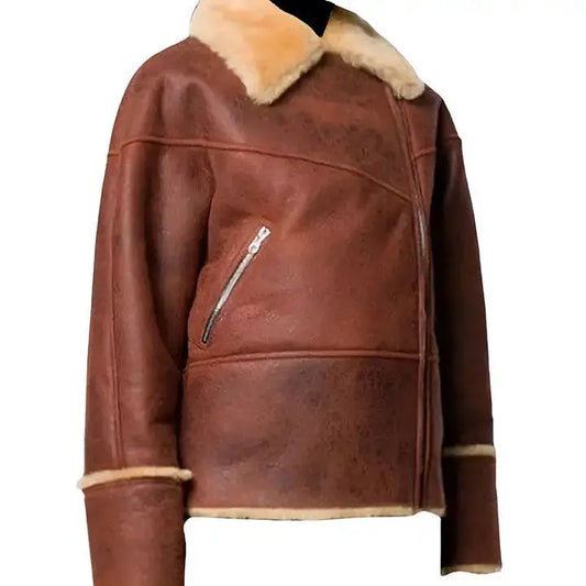 Women’s Julien Calloway Leather Shearling Jacket – Gossip Girl Inspired-0