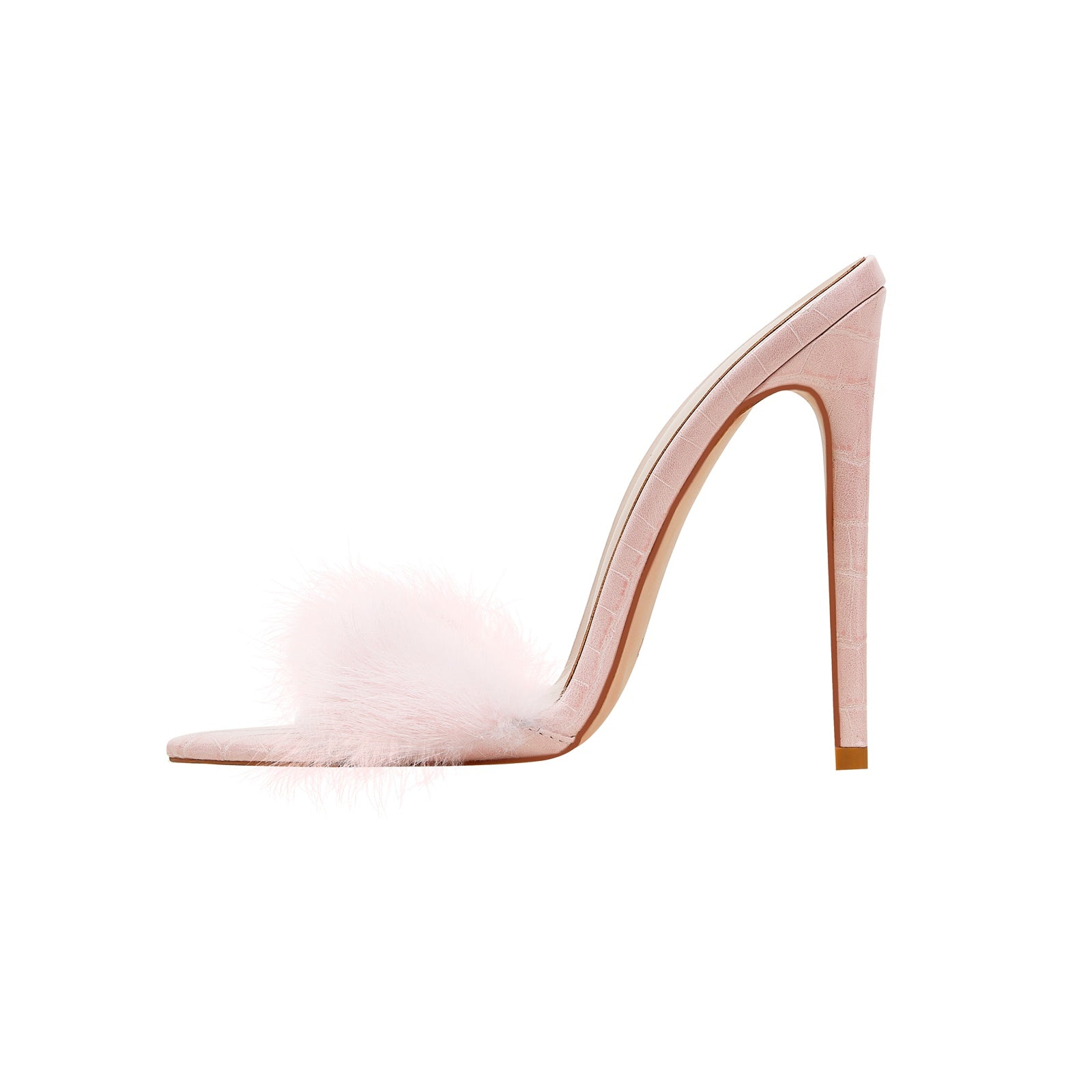 Lightweight Fluffy Pink Heels-1
