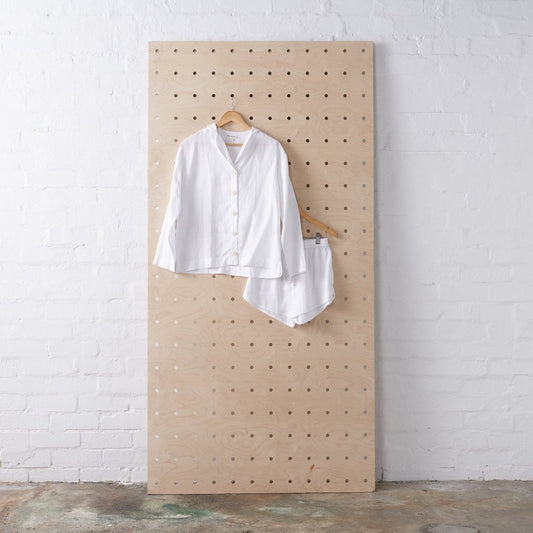 Linen Short Set - White-0