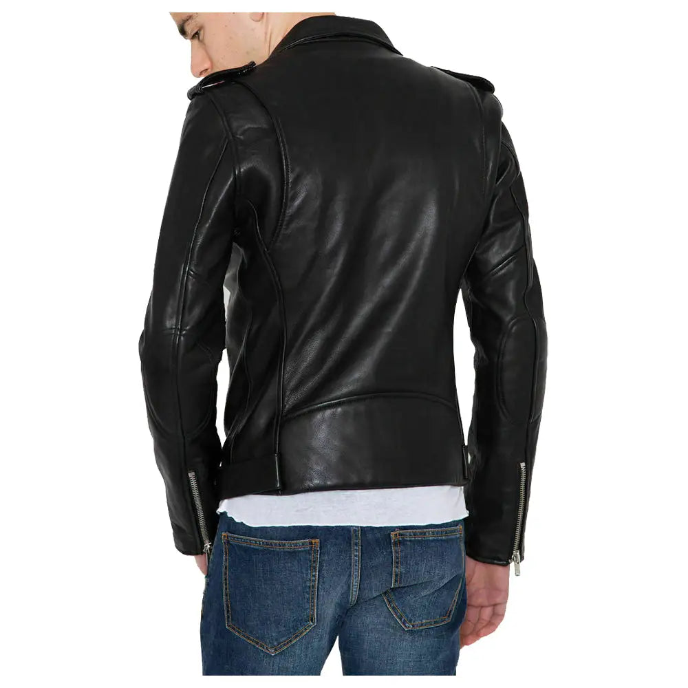 Men's Classic Biker Leather Jacket-1