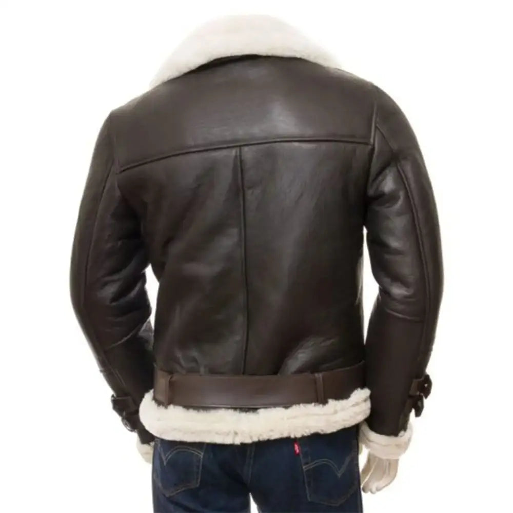 Mens Faux Shearling Aviator Jacket-1