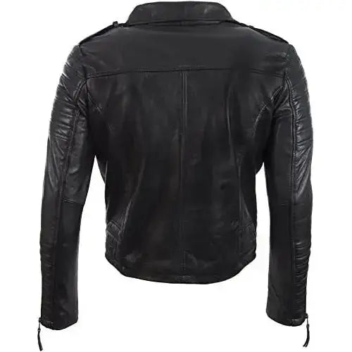 Mens Sheep Nappa Leather Biker Jacket-1