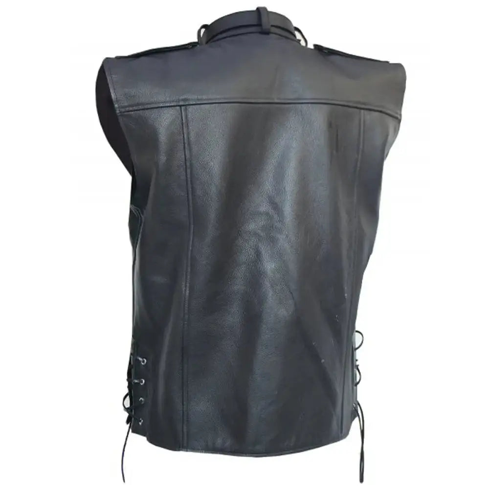 Men's Vintage Motorcycle Leather Vest-1