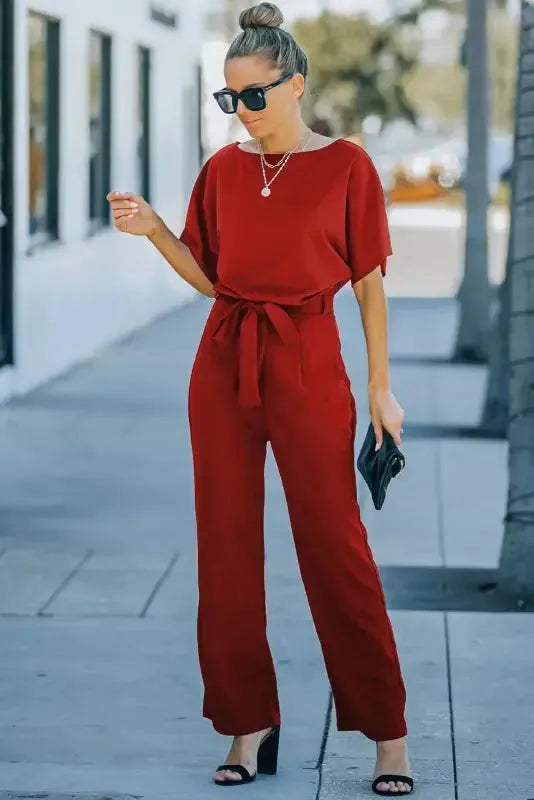 Oh-So-Glam Belted Wide Leg Jumpsuit-3