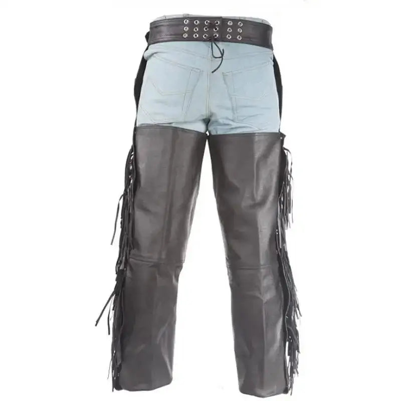 Men's Premium Leather Motorcycle Chaps Pants-2