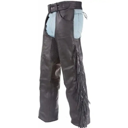 Men's Premium Leather Motorcycle Chaps Pants-0