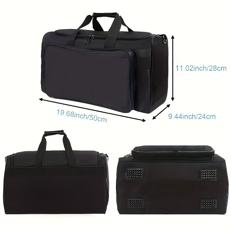 Nylon Duffel Bag with Shoe Compartment-2