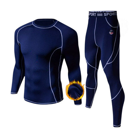 Men's Fleece Thermal Underwear Set Winter Base Layer-0
