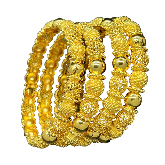 NNEOBA Gold Color Bangles Bridal Wedding Jewelry-0