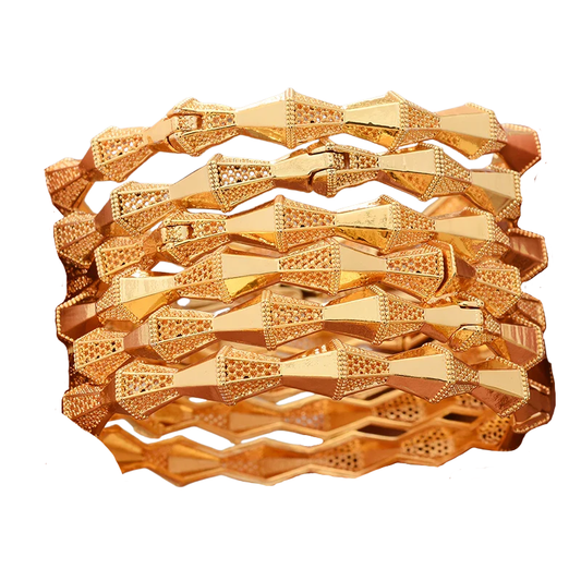 NNEOBA African Dubai Gold Bangles for Women Wedding-0