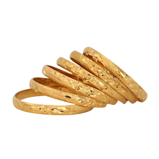 NNEOBA 24K Gold-Plated Bangles Ethiopian Jewelry-0