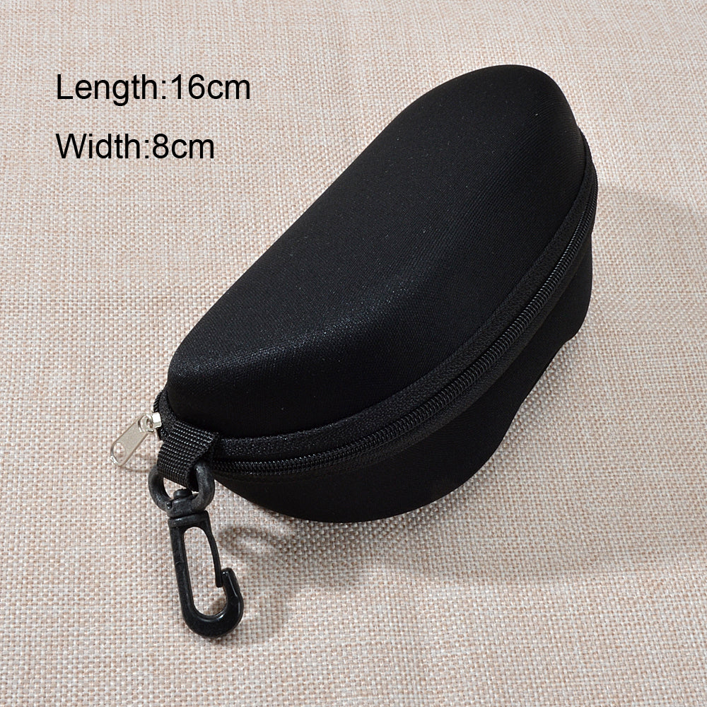 A Hard Sunglasses Case with Lock Clasp and Zipper Closure-4