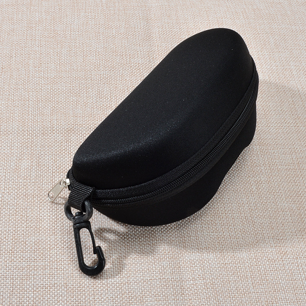 A Hard Sunglasses Case with Lock Clasp and Zipper Closure-2