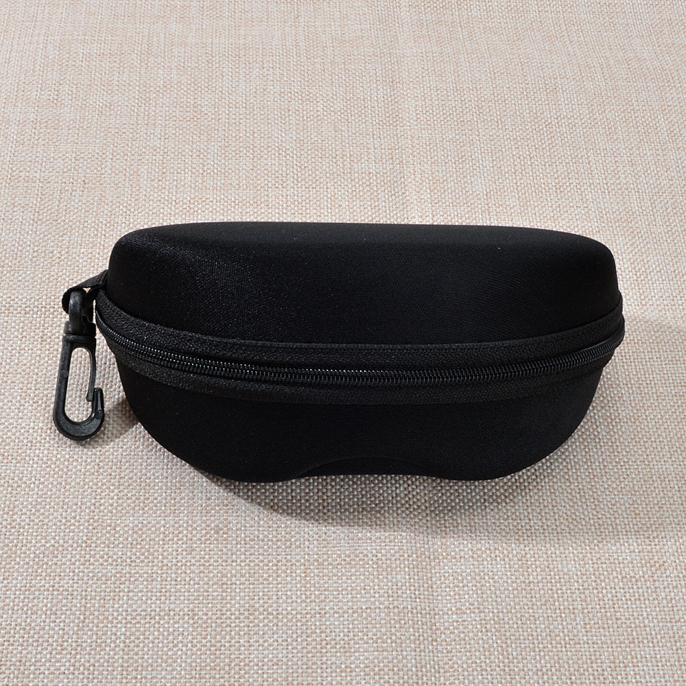 A Hard Sunglasses Case with Lock Clasp and Zipper Closure-0
