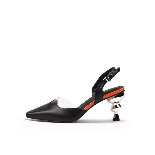 Sophisticated Slingback Swirl Heels-0