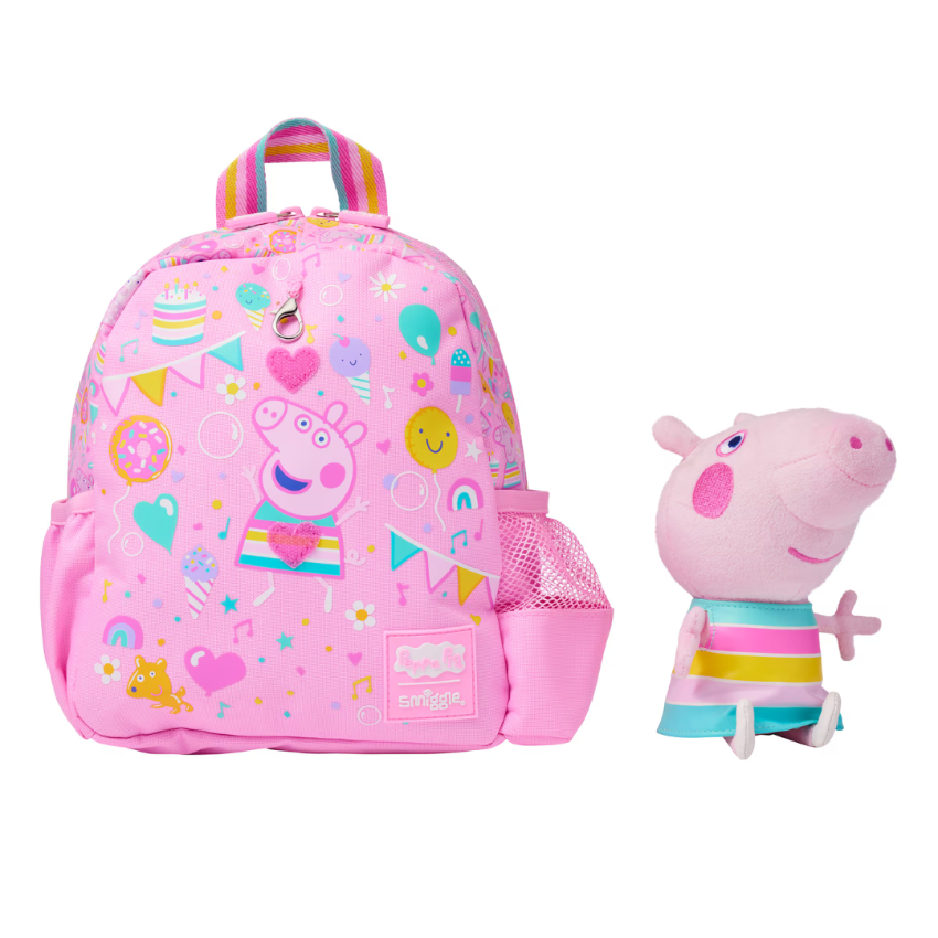 Smiggle - Peppa Pig Çıkarılabilir Oyuncaklı Kreş Okul Sırt Çantası-3